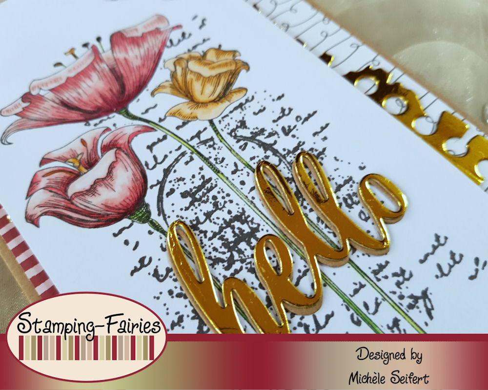 My Favorite Things - MFT - Fine Lined Floral - 4enScrap - Fonds Texte - Die-Namics - Hello - Grusskarte