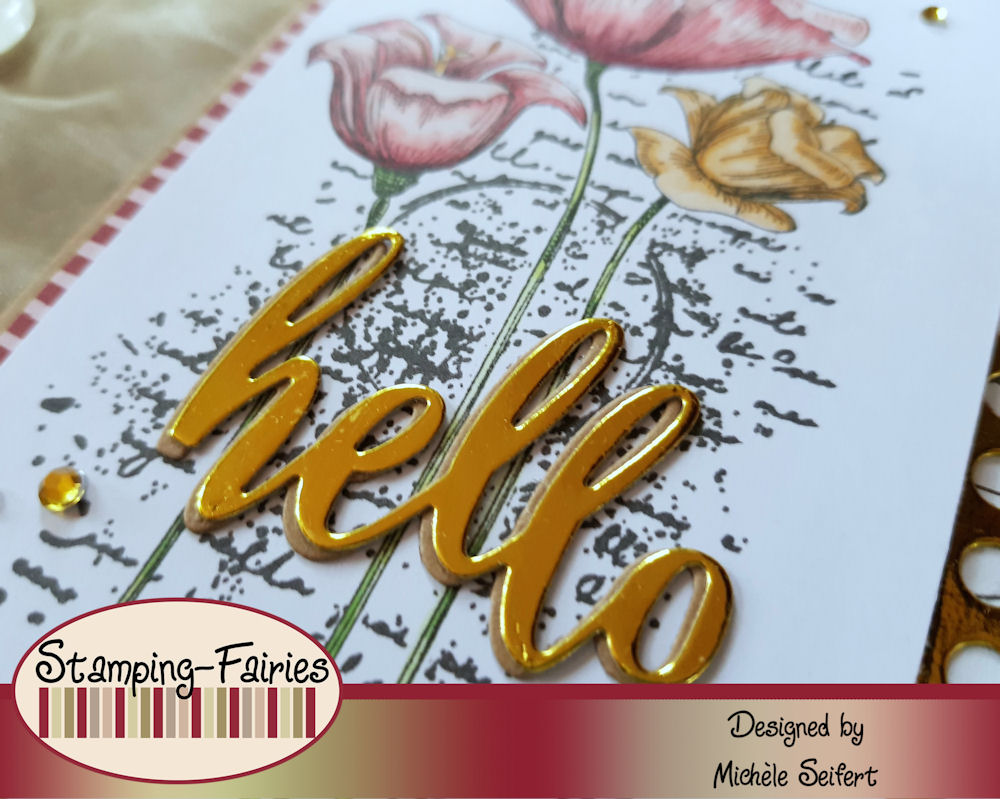 My Favorite Things - MFT - Fine Lined Floral - 4enScrap - Fonds Texte - Die-Namics - Hello - Grusskarte