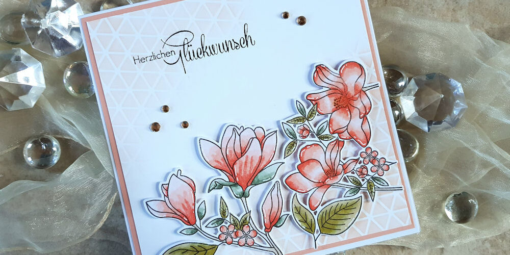 MFT – Floral Focus – rot – Elchi 1 – 1000 My Favorite Things - MFT - Floral Focus - coral red - Beemybear - Herzlichen Glückwunsch - Geburtstagskarte - Birthday Card