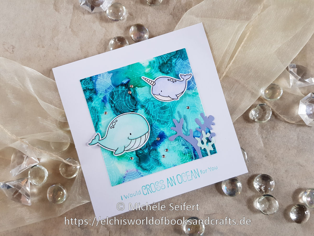 MFT - Friends with Fins - Wavy Coloring Book - Alcohol Inks - Craft Emotions - Seaweed - Coral