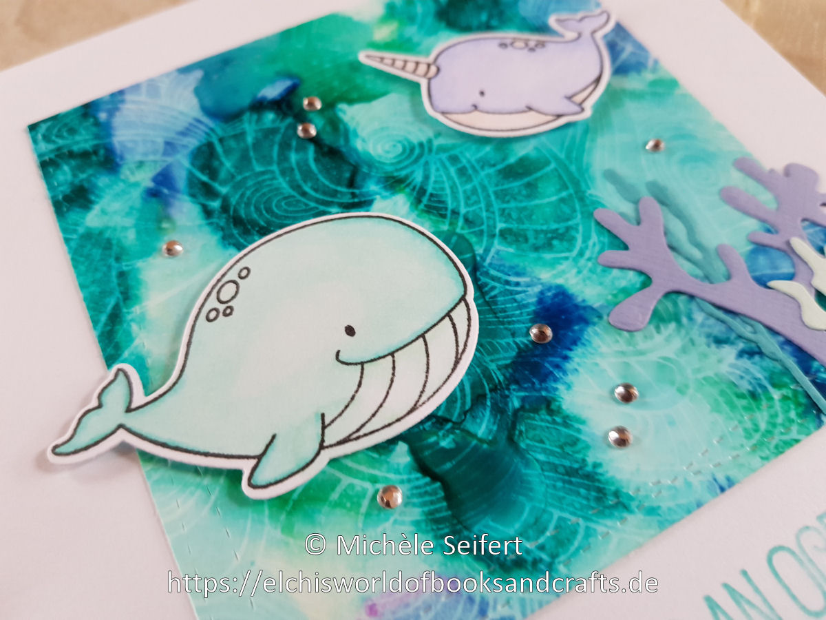 MFT - Friends with Fins - Wavy Coloring Book - Alcohol Inks - Craft Emotions - Seaweed - Coral