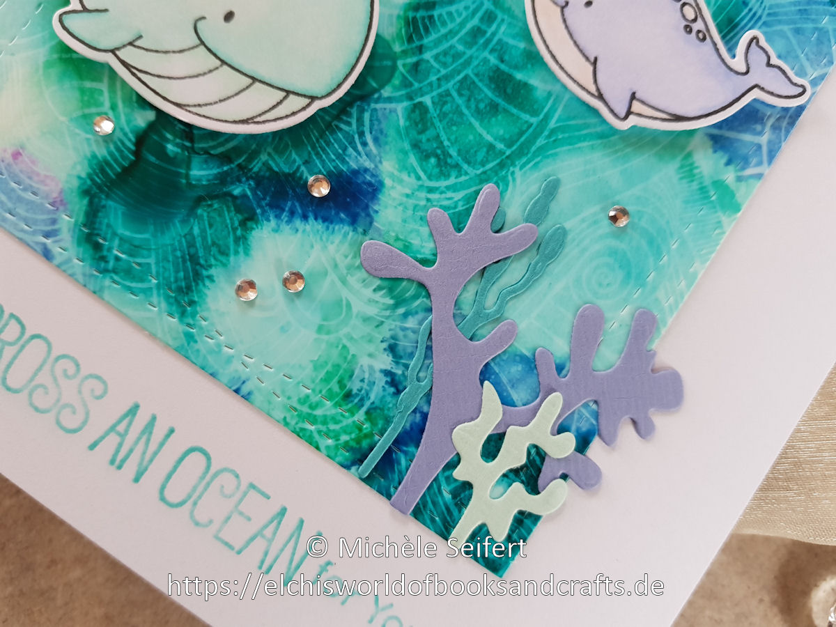 MFT - Friends with Fins - Wavy Coloring Book - Alcohol Inks - Craft Emotions - Seaweed - Coral