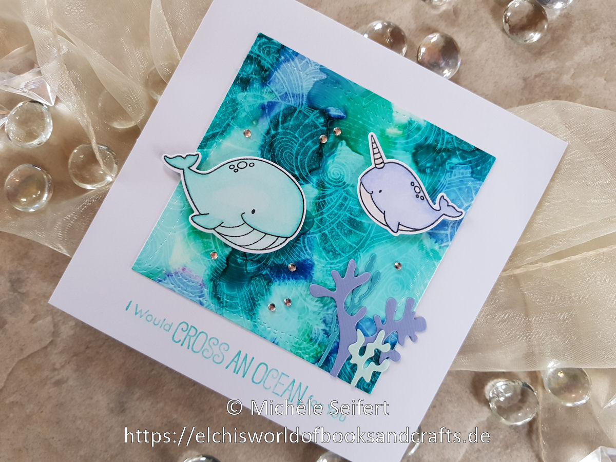 MFT - Friends with Fins - Wavy Coloring Book - Alcohol Inks - Craft Emotions - Seaweed - Coral
