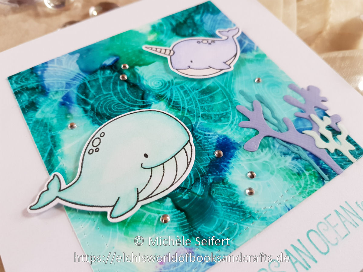MFT - Friends with Fins - Wavy Coloring Book - Alcohol Inks - Craft Emotions - Seaweed - Coral