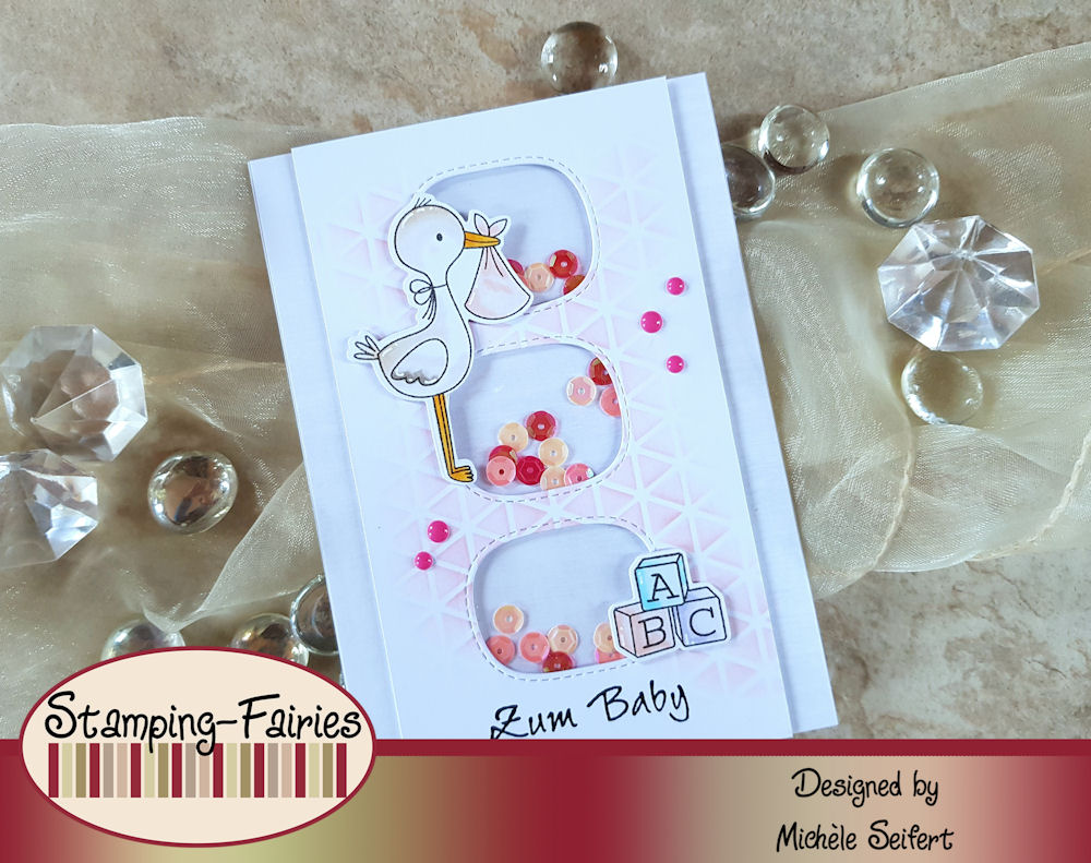 My Favorite Things - MFT - Hello Little One - Die-Namics - Stitched Triple Peek-A-Boo Window - Babykarte - Baby Card