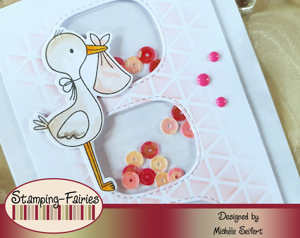 My Favorite Things - MFT - Hello Little One - Die-Namics - Stitched Triple Peek-A-Boo Window - Babykarte - Baby Card