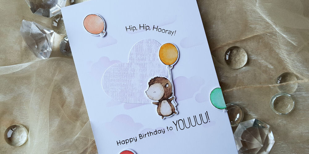 MFT – Hooray Igel – Wasserzeichen 1 – 1000 My Favorite Things - MFT - Hooray Kind of Day - Create A Smile - Cloud Pattern - Geburtstagskarte - Birthday Card