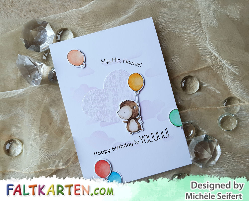 MFT - Hooray Igel - Wasserzeichen 1 - 1000 My Favorite Things - MFT - Hooray Kind of Day - Create A Smile - Cloud Pattern - Geburtstagskarte - Birthday Card