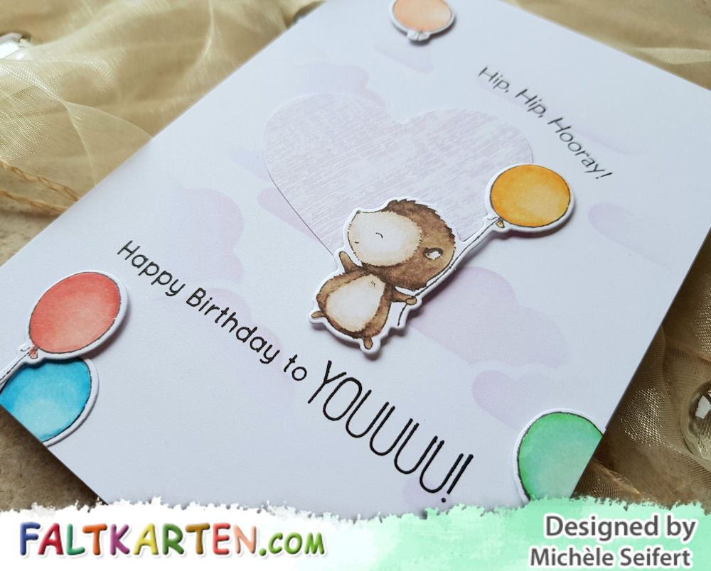 MFT - Hooray Igel - Wasserzeichen 2 - 1000 My Favorite Things - MFT - Hooray Kind of Day - Create A Smile - Cloud Pattern - Geburtstagskarte - Birthday Card