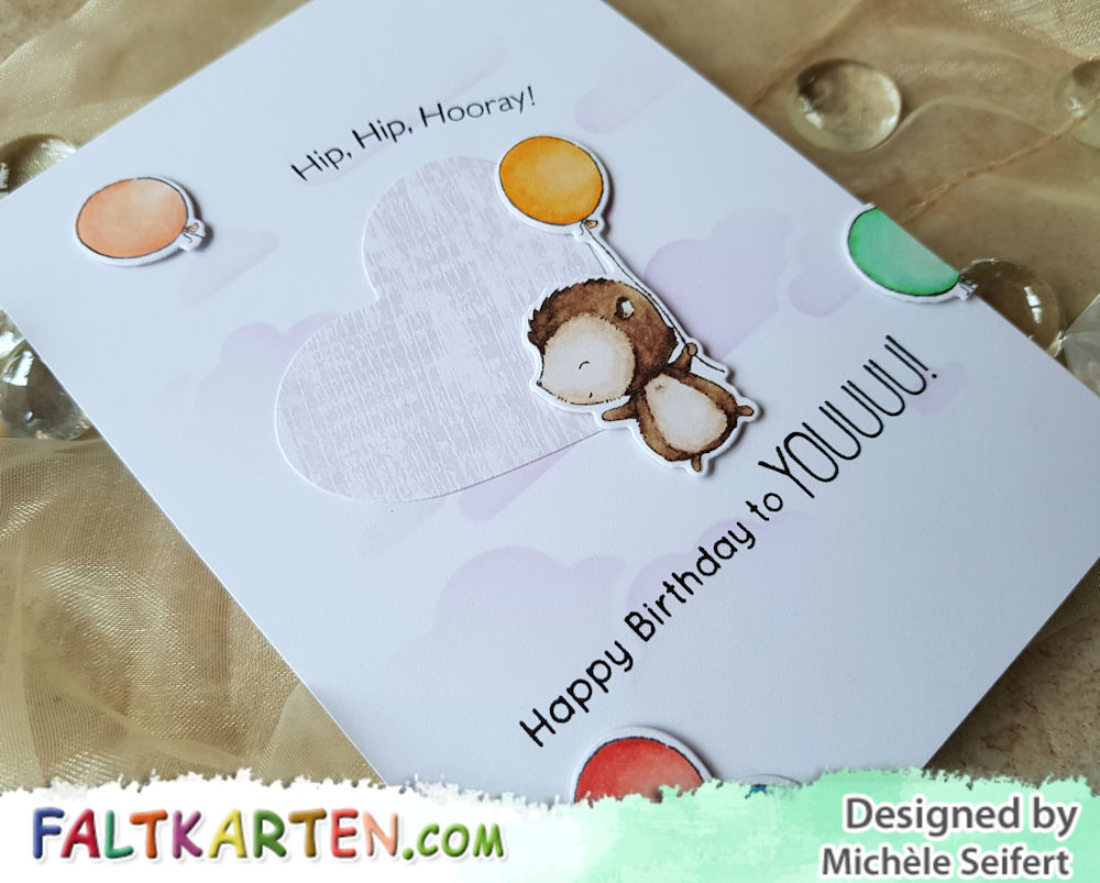 MFT - Hooray Igel - Wasserzeichen 3 - 1000 My Favorite Things - MFT - Hooray Kind of Day - Create A Smile - Cloud Pattern - Geburtstagskarte - Birthday Card
