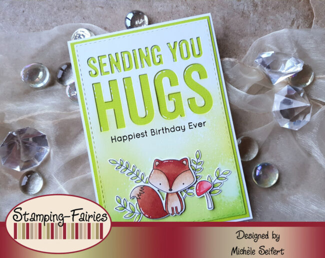 MFT – Lets Curl Up – Birthday Hugs – Elchi 1 – 1000 MFT - My Favorite Things - Let's Curl Up - Die-Namics - Sending You Hugs - Geburtstagskarte - Birthday Card