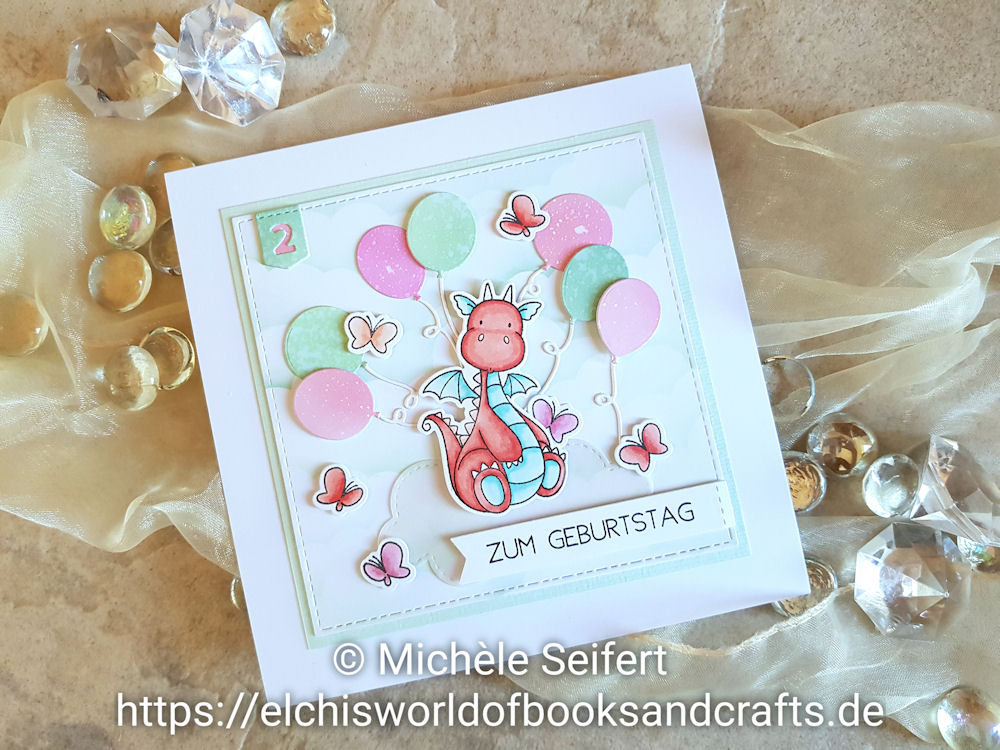 MFT - My Favorite Things - Magical Dragons - Bundle of Balloons - Clouds - Geburtstagskarte - Birthdaycard