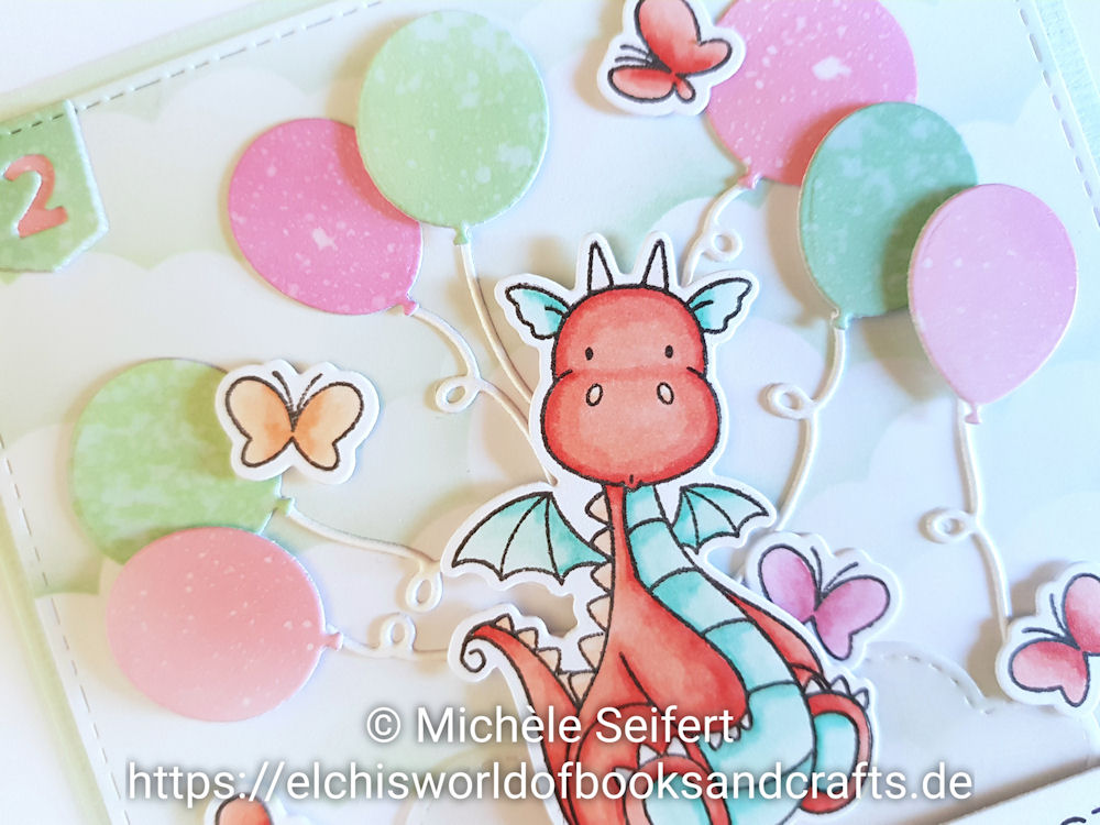 MFT - My Favorite Things - Magical Dragons - Bundle of Balloons - Clouds - Geburtstagskarte - Birthdaycard