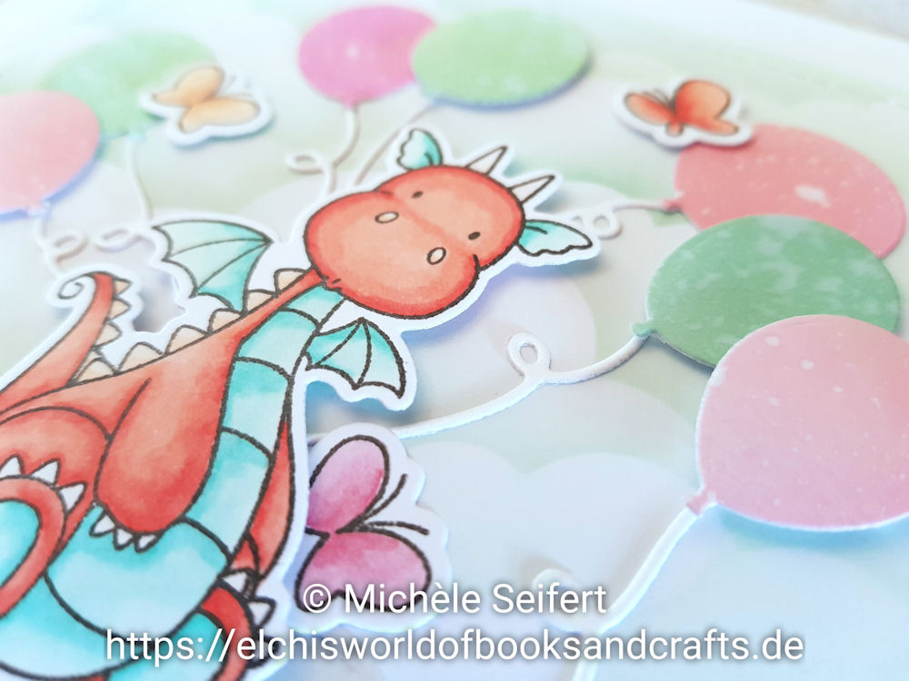 MFT - My Favorite Things - Magical Dragons - Bundle of Balloons - Clouds - Geburtstagskarte - Birthdaycard