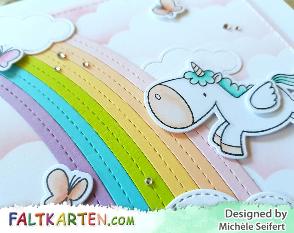 MFT - My Favorite Things - Magical Unicorns - Die-Namics - End of the Rainbow - Cute Cloud Outlines - Geburtstagskarte - Birthdaycard