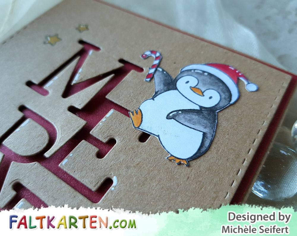 My Favorite Things - MFT - Holiday Penguins - Die-Namics - Stacked Merry - Weihnachtskarte - Christmas Card