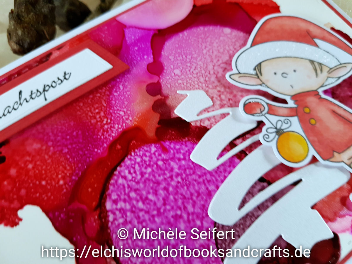 My Favorite Things - MFT - Santa's Elves - Kulricke - Weihnachtsbaum - Alcohol Inks - Copics - Weihnachtskarte - Christmascard