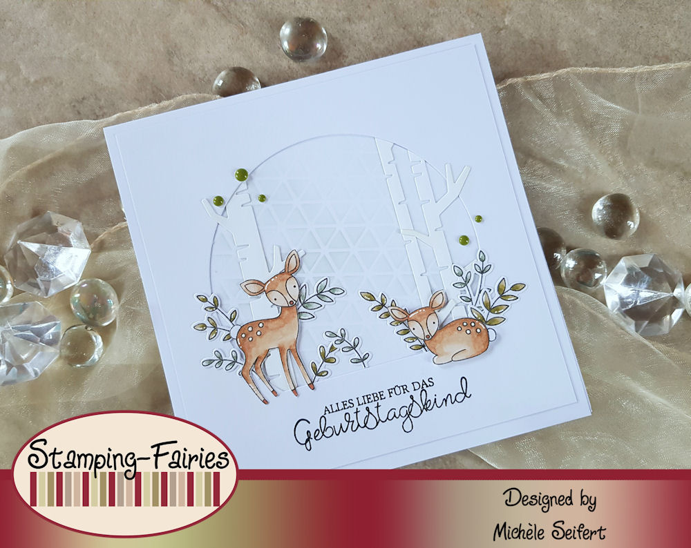 My Favorite Things - MFT - So Very Fawned Of You - Let's Curl Up - Die-Namics - Birch Trees - Creative Depot - Geschwungene Grüße Klassisch - Geburtstagskarte - Birthday Card