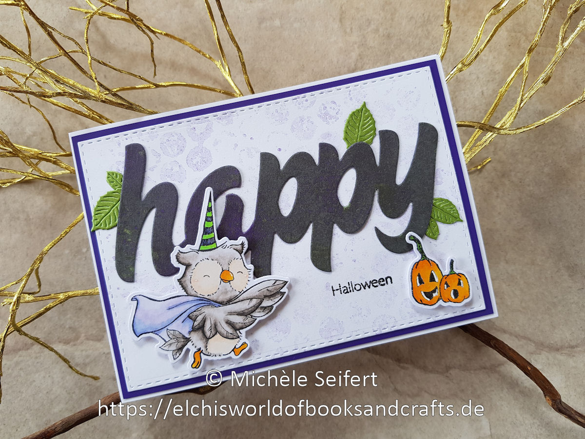 4enScrap - Feuilles de cerisier - Steckenpferdchen - XXL happy - Nuvo Mica Mist - Copics