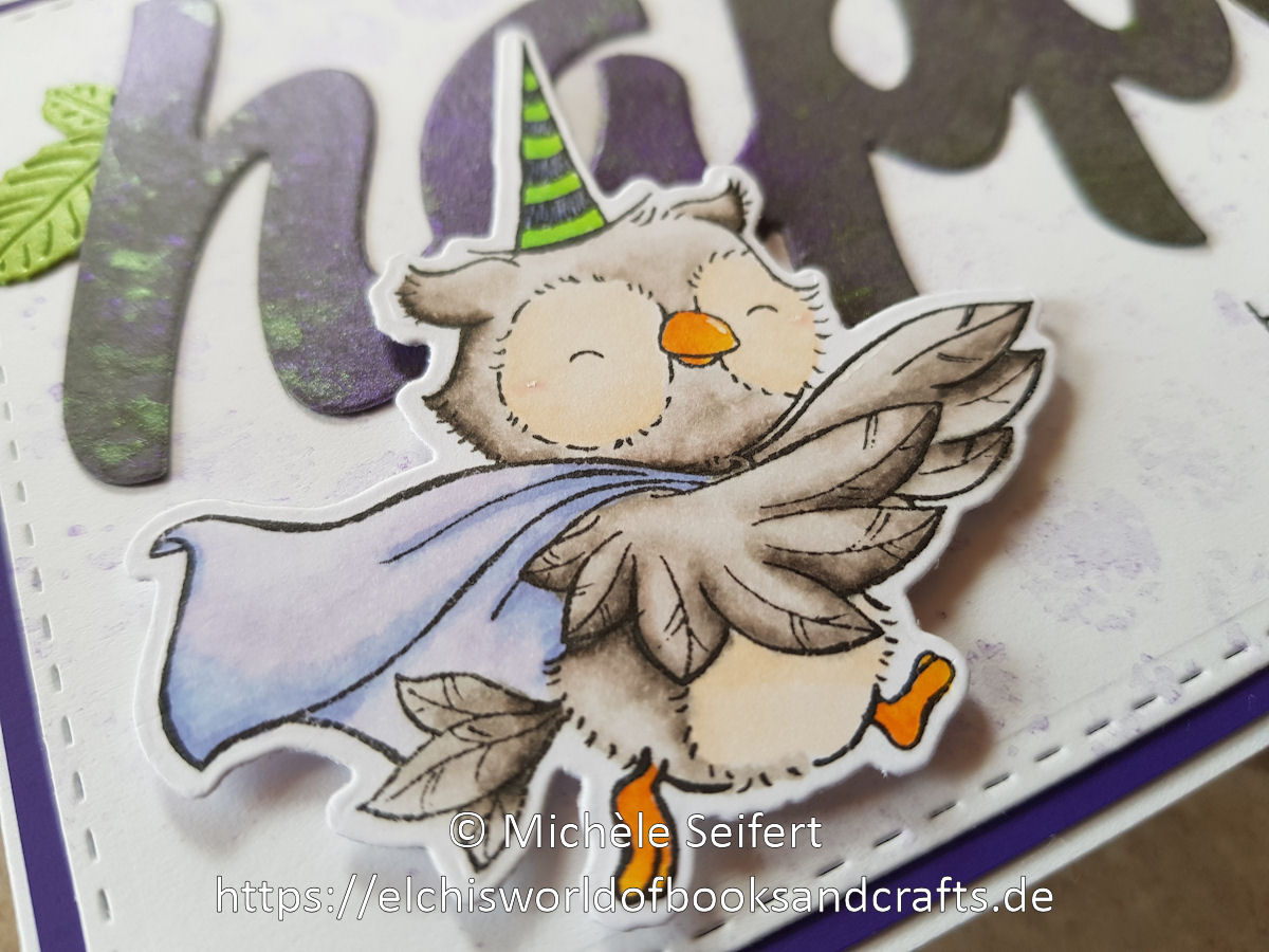 My Favorite Things - Spooktacular Friends - Happy Halloween - 4enScrap - Feuilles de cerisier - Steckenpferdchen - XXL happy - Nuvo Mica Mist - Copics