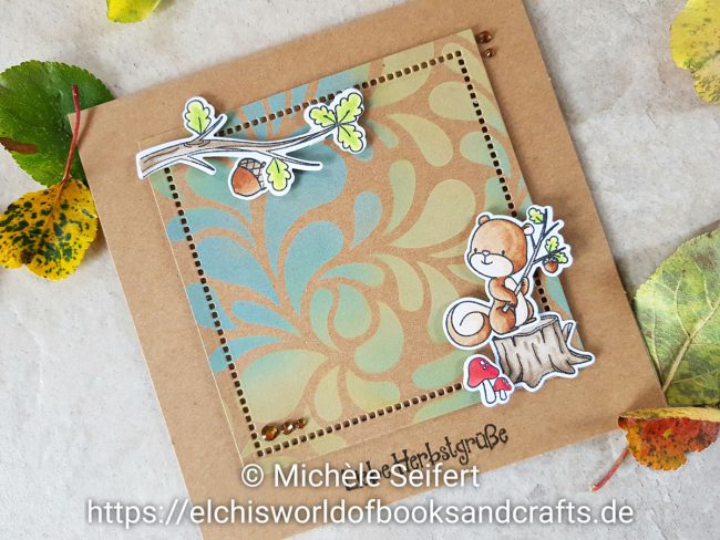 MFT – Squirrel – Herbstgrüsse – Wasserzeichen 1 – 1200 Pixel My Favorite Things - MFT - Squirrel - Eichhörnchen - JM Creation - Herbstgrüsse - Altenew - Stencil - Flowing Drops - Distress Oxide - Copics - Herbstkarte