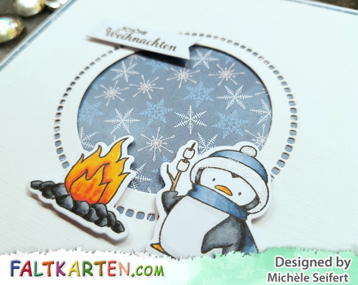 My Favorite Things - MFT - Toasty Greetings - Copics - Spellbinders - Hemstitch Circles - Faltkarten.com - Design-Papier - Arctic Winter - Weihnachten - Karte