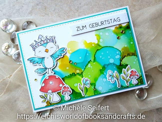 My Favorite Things - MFT - Tweet Friends - Alcohol Inks - Citrus - Limeade - Pool - Cloudy Blue - Geburtstagskarte - Birthdaycard - Copics