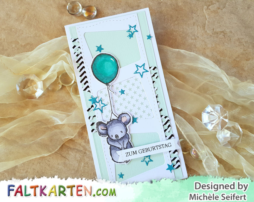 Picket Fence Studios - I wish we could hug - Whimsy Stamps - Slimline Marquee - Slimline Card - Birthday Card - Geburtstagskarte