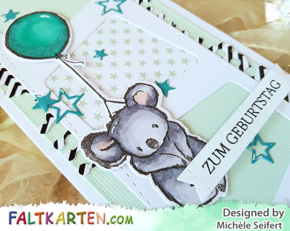 Picket Fence Studios - I wish we could hug - Whimsy Stamps - Slimline Marquee - Slimline Card - Birthday Card - Geburtstagskarte