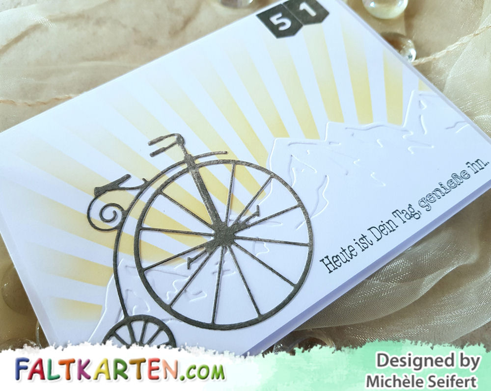 Memory Box - Vintage Bicycle - MFT - Ray of Light - Alexandra Renke - Berglandschaft - Geburtstagskarte - Birthdaycard - Männer - Radtour