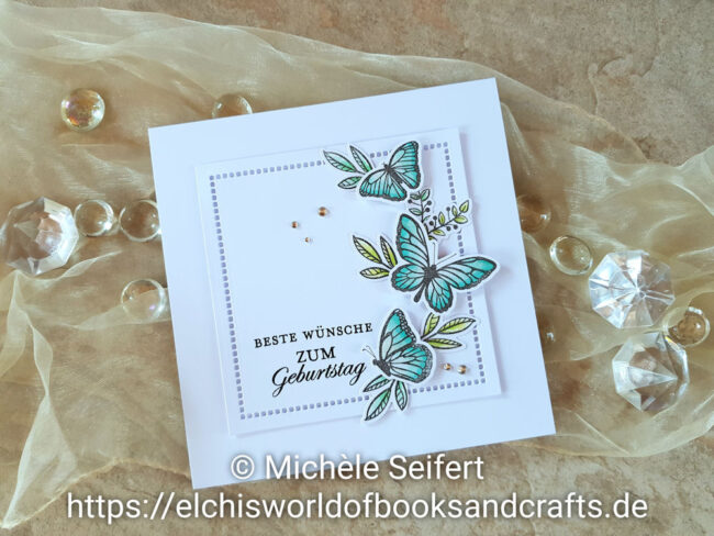 SU – Floating Fluttering – Elchi 1 – 1000 Stampin' Up! - Floating and Fluttering - Schöner Schwarm - Meine Magnolien - Geburtstagskarte - Birthday Card