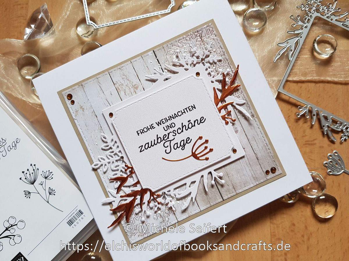 Stampin' Up - SU - Frosted Frames - Frosted Foliage - Winterzweige - Weinterrahmen - Adventsakzente - Christmas Layers - Zweige - Schneeflocken - Winter - Weihnachten - Weihnachtskarte - Christmas - Christmascard - Holzoptik