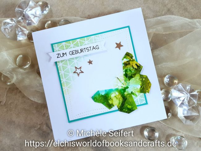 Sizzix – Geo Springtime Alcohol Ink Butterfly – Wasserzeichen 1 – 1000 Sizzix - Tim Holtz - Geo Springtime - Butterfly - Alcohol Inks - Schmetterling - Distress Oxide - Geburtstagskarte