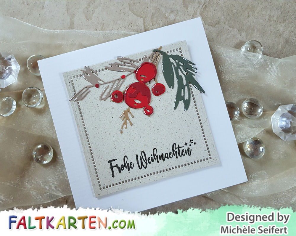 Sizzix - Tim Holtz - Holiday Brushstroke - Papierstücke - Weihnachtssterne - Weihnachtskarte - Christmas Card