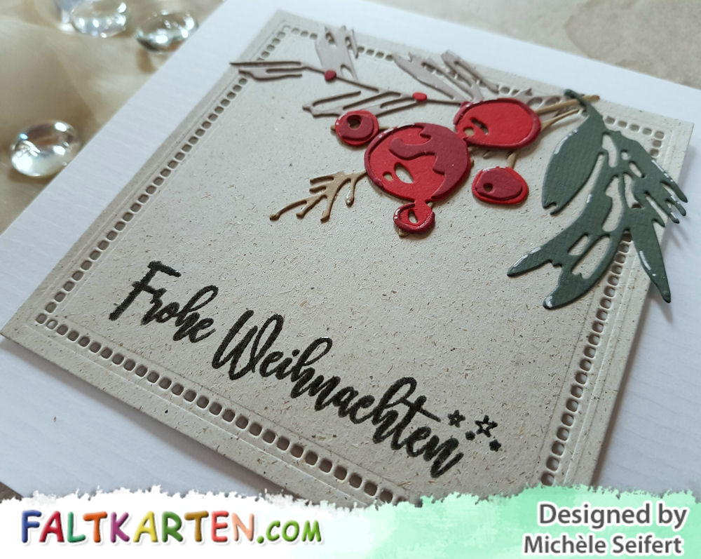 Sizzix - Tim Holtz - Holiday Brushstroke - Papierstücke - Weihnachtssterne - Weihnachtskarte - Christmas Card