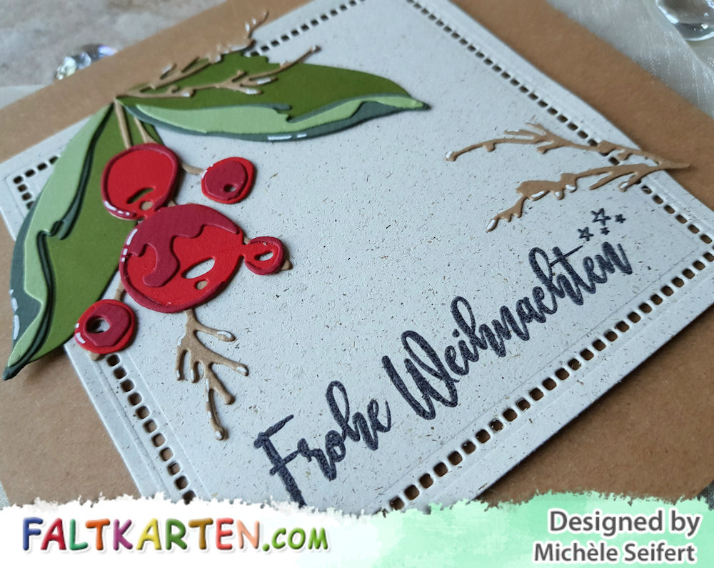 Sizzix - Tim Holtz - Holiday Brushstroke - Papierstücke - Weihnachtssterne - Weihnachtskarte - Christmas Card