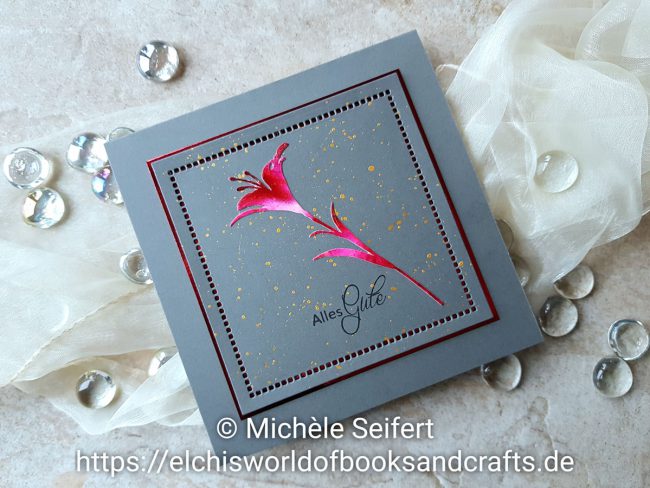 Sizzix – Wildflower Stems #2 – Wasserzeichen 1 – 1200 Sizzix - Tim Holtz - Wildflower Stems - Alcohol Inks - Cranberry - Flamingo - Shell Pink - Steckenpferdchen - Alles Gute - Coliro Pearlcolors - Tibet Gold - Grußkarte