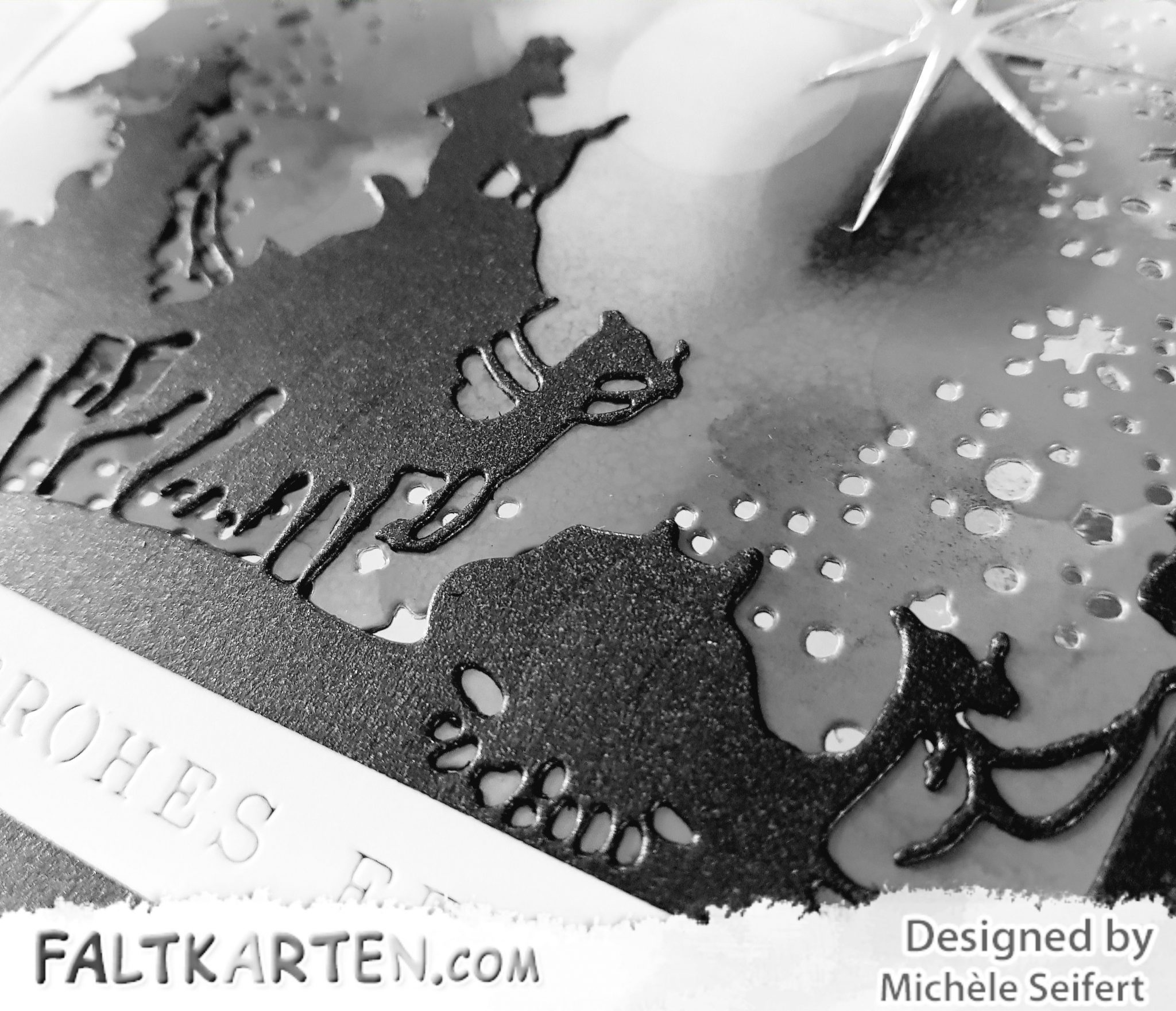 Sizzix - Tim Holtz - Wise Men - 3 Könige - Snowy Stars - Schneesterne - Alcohol Inks - Faltkarten.com - Keramikpapier - Weihnachtskarte