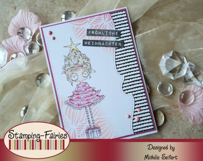 Stamping Bella – Christmas Tree Oddball – pink – Elchi 1 – 1000 Stamping Bella - Oddball - Christmas Tree - Weihnachtskarte - Christmas