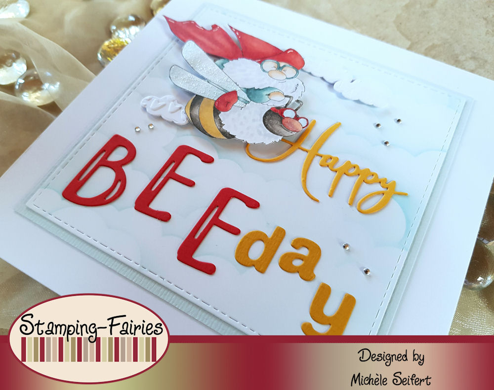 Stamping Bella - Flying Gnome - Altenew - Brush Alpha - Simple Alpha - Memorybox - Happy Birthday Friendship Script - Geburtstagskarte - Birthdaycard