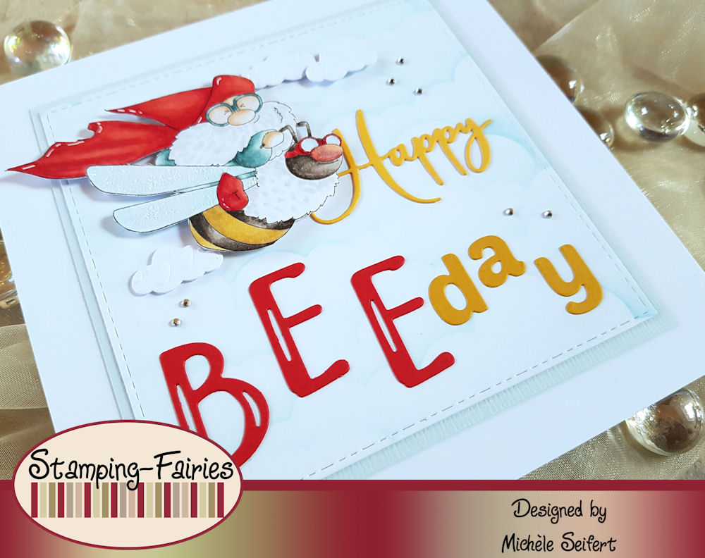 Stamping Bella - Flying Gnome - Altenew - Brush Alpha - Simple Alpha - Memorybox - Happy Birthday Friendship Script - Geburtstagskarte - Birthdaycard