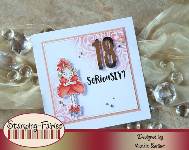 Stamping Bella – Oddball – Stepsisters – 18 – Elchi 1 – 1000 Stamping Bella - Oddball Stepsisters - DanniPeuss - Zuckerbrot - 18 Geburtstag - Geburtstagskarte - Birthday Card