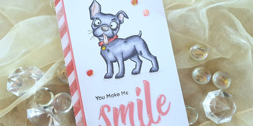 Tim Holtz – Crazy Dog – Smile – Wasserzeichen 1 – 1000 Stampers Anonymous | Tim Holtz | Crazy Dogs | Pinkfresh Studio | Smile | Grusskarte