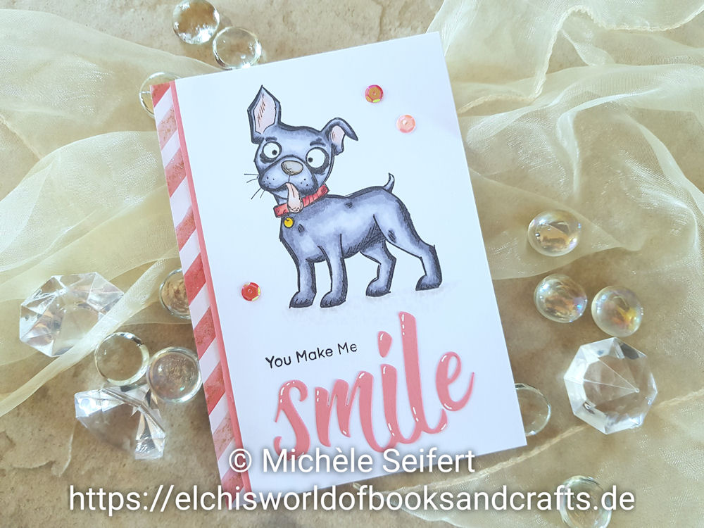 Stampers Anonymous | Tim Holtz | Crazy Dogs | Pinkfresh Studio | Smile | Grusskarte