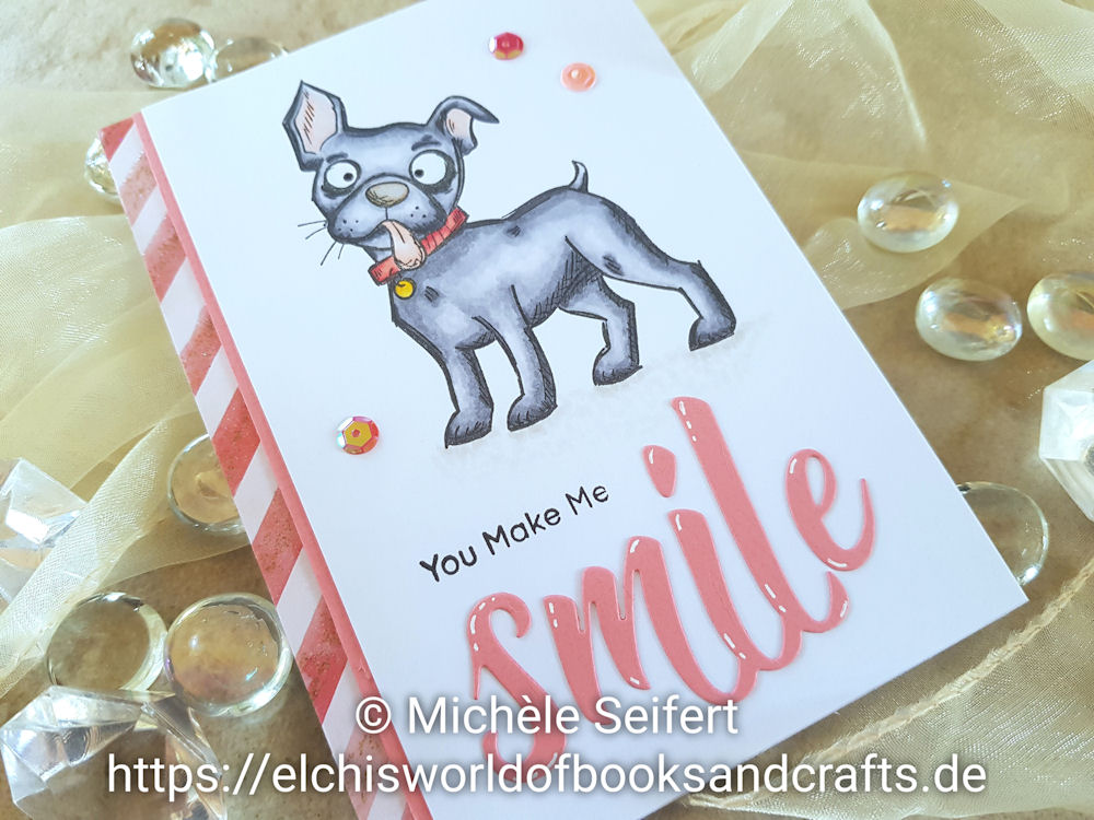 Stampers Anonymous | Tim Holtz | Crazy Dogs | Pinkfresh Studio | Smile | Grusskarte