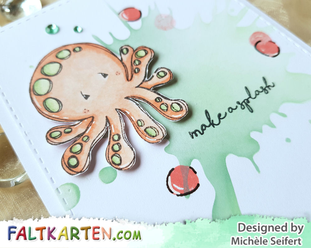 Tracey Hey - Make A Splash - Splotch - Stencil- Create A Smile - Distress Oxide - Grusskarte