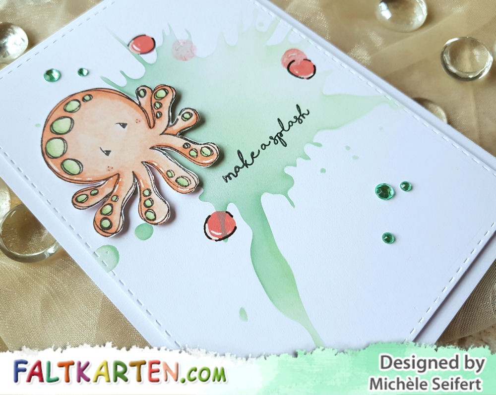 Tracey Hey - Make A Splash - Splotch - Stencil- Create A Smile - Distress Oxide - Grusskarte