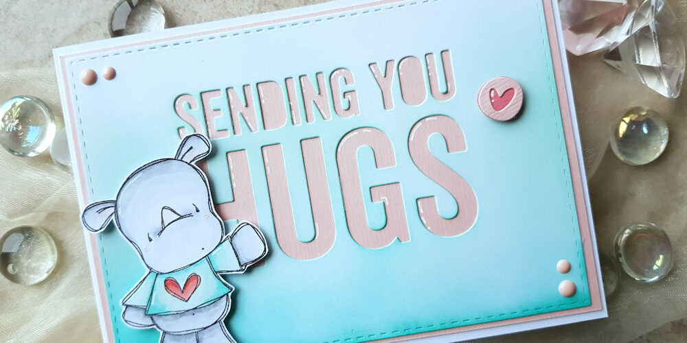 Tracey Hey – Rhino Hugs – Elchi 1 – 1000 Tracey Hey - Rhino Rascals - Die-Namics - Sending You Hugs - Grusskarte