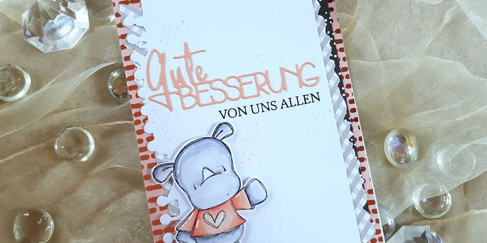 Hampton Art - Tracey Hey - Rhino Rascals - Charlie und Paulchen - Gute Besserung - Karte