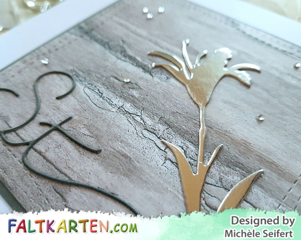 Alexandra Renke - Stille - Creative Depot - Wildblume 2 - Beemybear - Design-Papier - Birch Bark - Trauerkarte